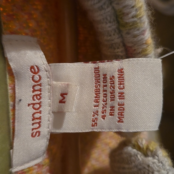 SUNDANCE Lambswool Long Coat Sweater Button Down Pockets Printed Knit Womens S - Picture 5 of 7